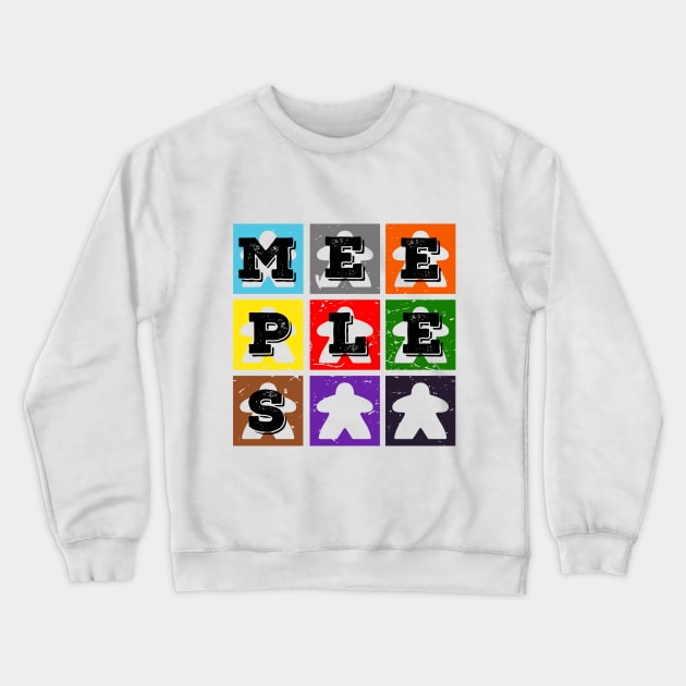 Meeples Distress Crewneck Sweatshirt by RollForTheWin